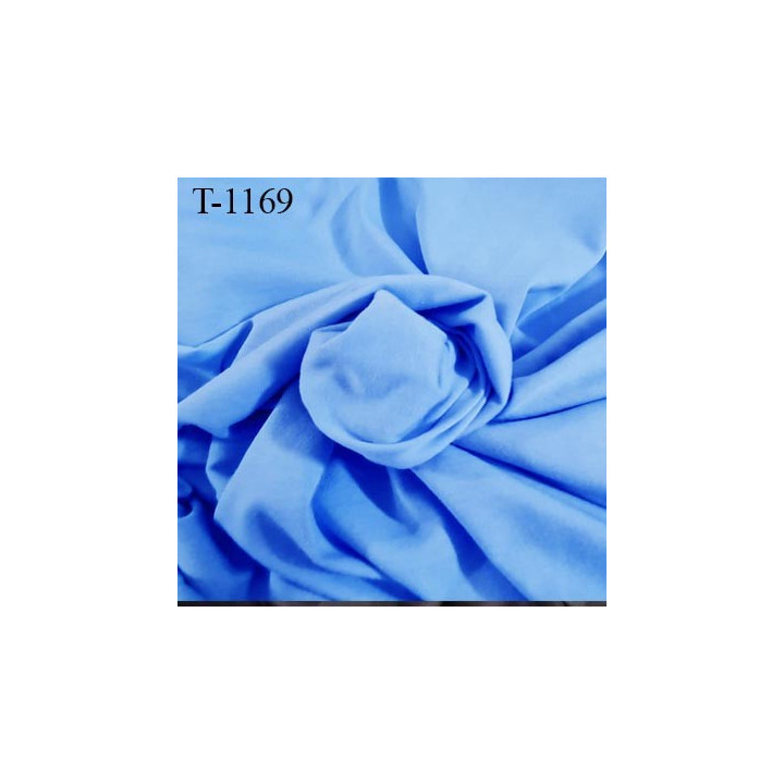 Tissu coton jersey spécial lingerie fond de culotte bleu  largeur 140 cm poids m2 105 gr  prix 10 cm de long par 140 cm