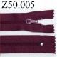 fermeture 50 cm bordeaux zip nylon non séparable