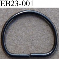 Boucle etrier anneau demi rond métal couleur bronze largeur 2.3cm largeur intérieur 1.9 cm hauteur 1.9 cm épaisseur 1.8 mm