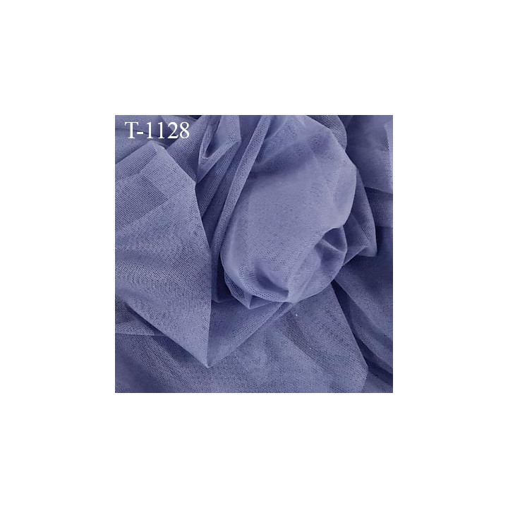 Marquisette tulle spécial lingerie haut de gamme 100% polyamide couleur bleu tempête largeur 140 cm prix pour 10 cm