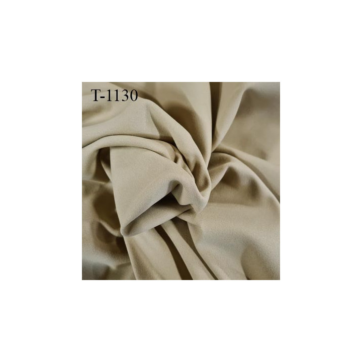 Tissu coton et synthétique très doux couleur beige foncé largeur 140 centimètre   poids 300 grs au mètre carré prix pour 10 cm