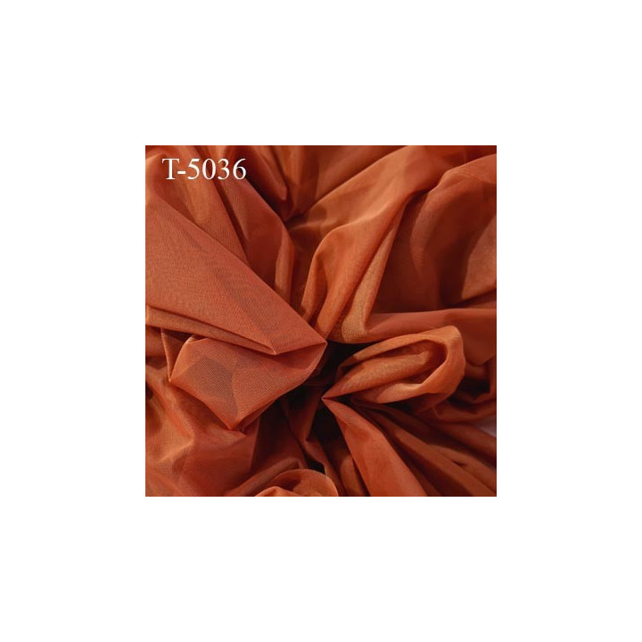 Powernet spécial lingerie extensible  couleur brique ou rouille haut de gamme largeur 155 cm prix pour 10 cm longueur