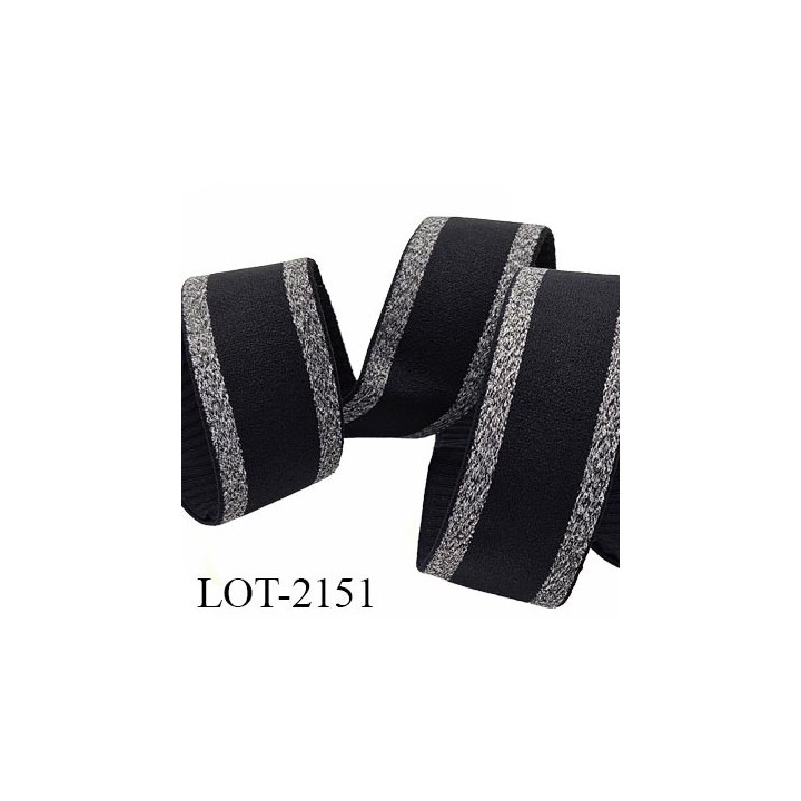 Le lot de 10 mètres Elastique 28 mm spécial caleçon lingerie, sport couleur noir et gris très beau doux certifié oeko tex