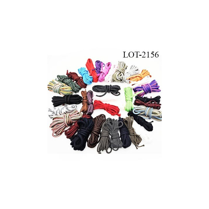 Destockage le lot de 35 cordons de minimum 3 mètres chaque soit 105 mètres   bel assortiment valeur 65 €