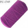 Bobine de 500 mètres fil élastique fronceur ou à smock gomme lycra polyamide souple violet diamètre 0.3 mm