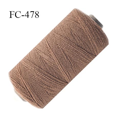 Bobine de 500 mètres fil élastique fronceur ou à smock gomme lycra polyamide souple marron clair diamètre 0.3 mm