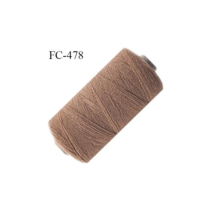 Bobine de 500 mètres fil élastique fronceur ou à smock gomme lycra polyamide souple marron clair diamètre 0.3 mm