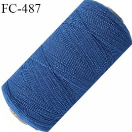 Bobine de 500 mètres fil élastique fronceur ou à smock gomme lycra polyamide souple bleu sur fond blanc diamètre 0.3 mm