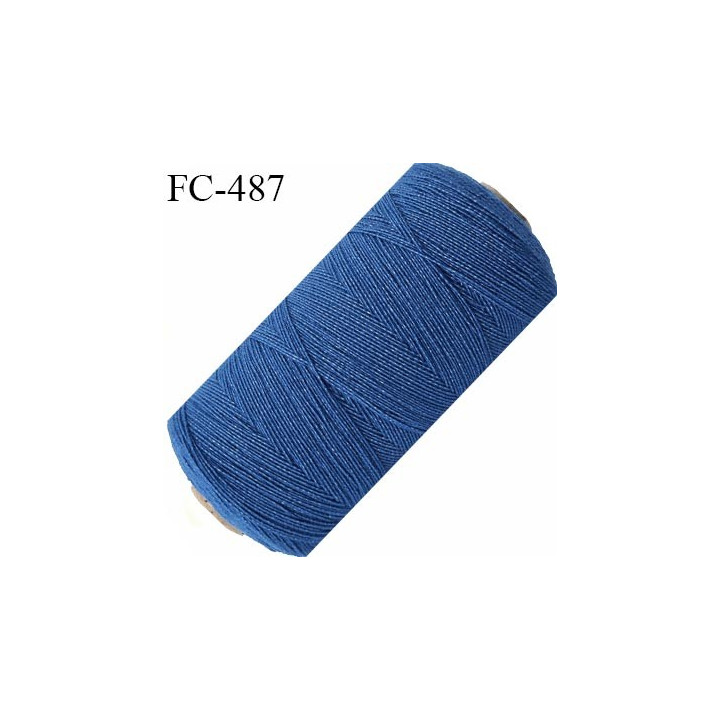 Bobine de 500 mètres fil élastique fronceur ou à smock gomme lycra polyamide souple bleu sur fond blanc diamètre 0.3 mm