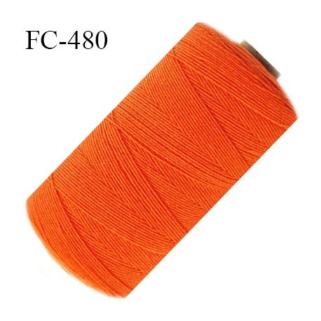 Bobine de 500 mètres fil élastique fronceur ou à smock gomme lycra polyamide souple orange diamètre 0.3 mm