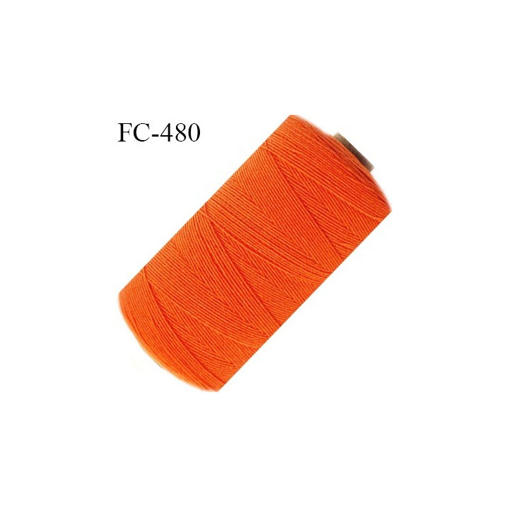 Bobine de 500 mètres fil élastique fronceur ou à smock gomme lycra polyamide souple orange diamètre 0.3 mm
