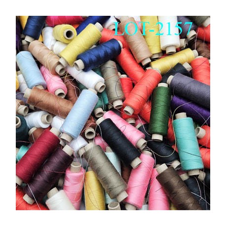 Lot de 30 bobines longueur 500 m fil couture machine à coudre et main fil polyester 120 bobiné en France