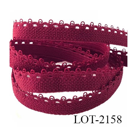 lot de 10 mètres d'élastique picot 13 mm bande de 10 mm + 3 mm de picot lingerie groseille allongement + 80 % bonne élasticité