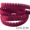 lot de 10 mètres d'élastique picot 13 mm bande de 10 mm + 3 mm de picot lingerie groseille allongement + 80 % bonne élasticité