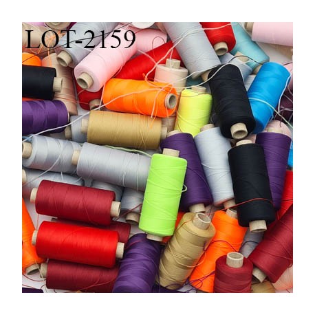 EXCEPTIONAL 10 spools of 500 m thread sewing machine and hand thread polyester 120 random colors bobbled in France