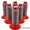 Le lot de 6 Cones de 2500 m fil mousse polyamide n° 120 couleur taupe bobiné en France