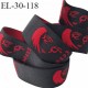 Elastique Manga 30 mm aspect velours spécial lingerie, sport très beau couleur noir et rouge très doux prix au mètre