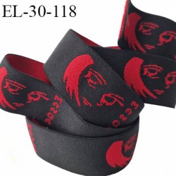 Elastique Manga 30 mm aspect velours spécial lingerie, sport très beau couleur noir et rouge très doux prix au mètre