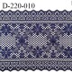 Dentelle 22 cm lycra brodée très haut de gamme largeur 22 centimètres couleur bleu nuit très belle prix au mètre