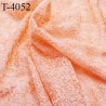 Dentelle brodé sur tulle non extensible couleur saumon haut gamme largeur 135 cm