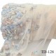 Tissu dentelle brodée 24 cm extensible haut de gamme couleur rose pâle avec fleurs brodées largeur 24 cm prix pour 1 mètre