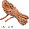 Le lot de 10 m de Cordon rond 4 mm ou lacet synthétique très solide couleur beige et orange bobiné en France