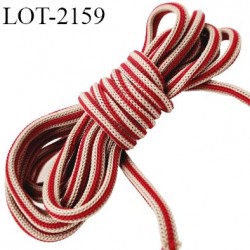 Déstockage bobine de 50 m de Cordon 4 mm synthétique très solide couleur beige et rouge bobiné en France