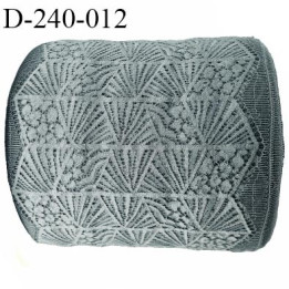 Dentelle 22 cm lycra brodée extensible très haut de gamme couleur gris blush fabriqué en France bandes jacquard prix au mètre