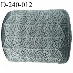 Dentelle 22 cm lycra brodée extensible très haut de gamme couleur gris blush fabriqué en France bandes jacquard prix au mètre