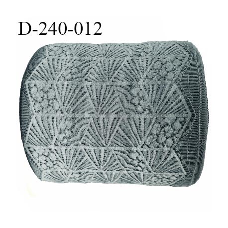 Dentelle 22 cm lycra brodée extensible très haut de gamme couleur gris blush fabriqué en France bandes jacquard prix au mètre