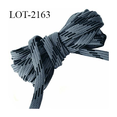 Déstockage bobine de 50 m de Cordon plat largeur 8.5 mm synthétique très solide couleur gris et noir bobiné en France