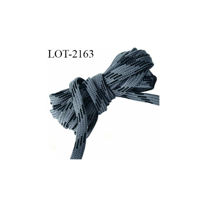 Déstockage bobine de 50 m  de Cordon plat  largeur 8.5 mm synthétique très solide couleur gris et noir bobiné en France