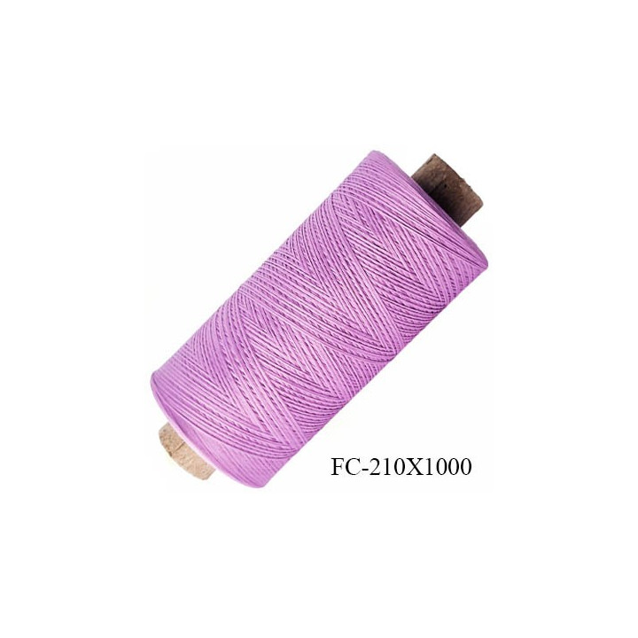 Bobine de fil 1000 m mousse polyester n° 120 polyester couleur lilas  longueur 1000  mètres bobiné en France
