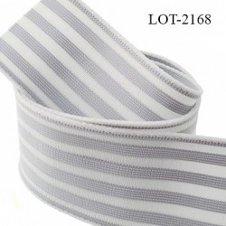 LE LOT de 10 mètres Elastique 50 mm respirant séchage rapide couleur naturel et gris allongement + 50 %