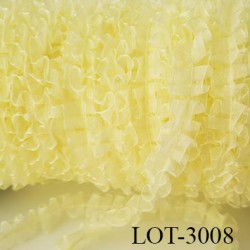 lot de 10 mètres de galon froncé organdi largeur 15 mm avec un lien au milieu couleur jaune très joli
