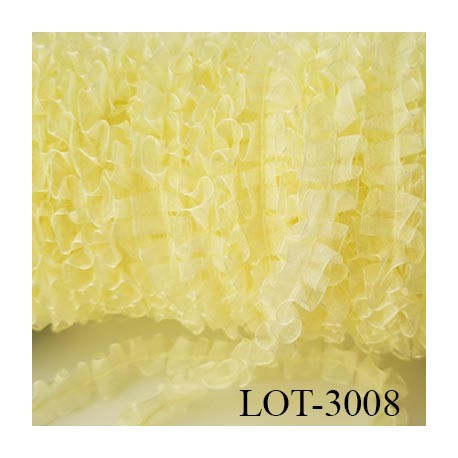 lot de 10 mètres de galon froncé organdi largeur 15 mm avec un lien au milieu couleur jaune très joli