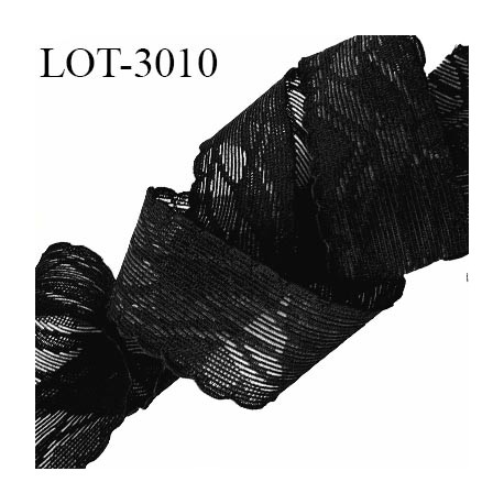 Le lot de 10 mètres d'élastique 30 mm lingerie couleur noir allongement + 80 % forte élasticité fabriqué en France