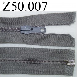 fermeture 50 cm gris séparable zip nylon