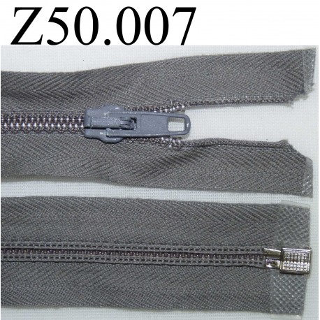 fermeture 50 cm gris séparable zip nylon