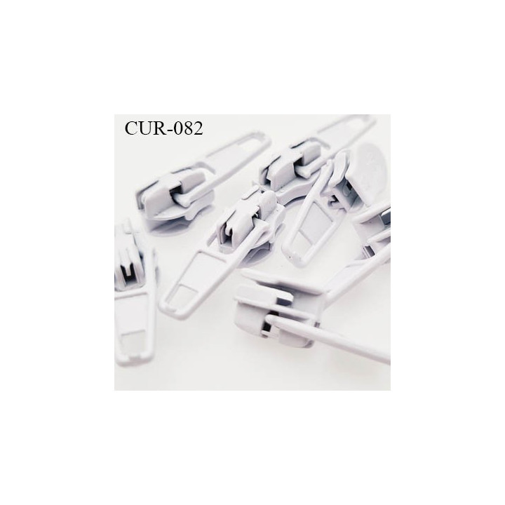 Curseur en métal 4 mm laqué blanc pour glissière de 4 mm prix à la pièce