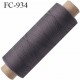 Bobine 500 m fil mousse polyamide n° 120 couleur gris tirant sur le taupe longueur de 500 mètres bobiné en France