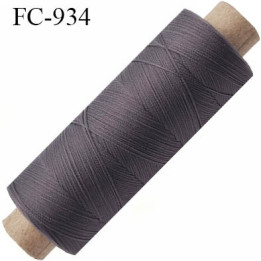 Bobine 500 m fil mousse polyamide n° 120 couleur gris tirant sur le taupe longueur de 500 mètres bobiné en France