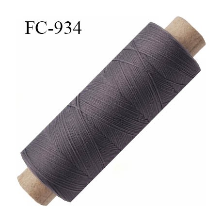Bobine 500 m fil mousse polyamide n° 120 couleur gris tirant sur le taupe longueur de 500 mètres bobiné en France