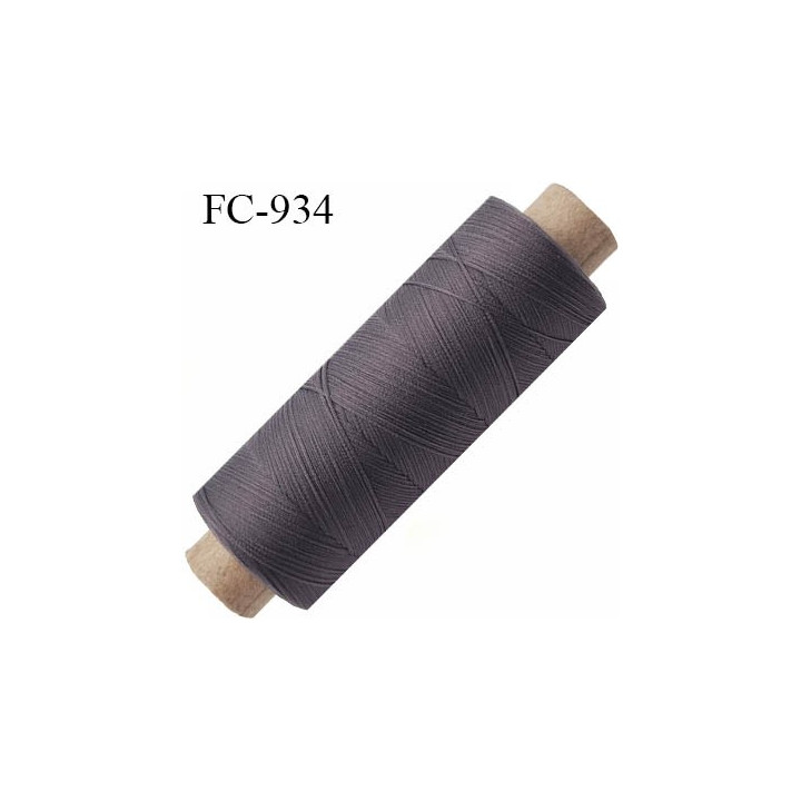 Bobine 500 m fil mousse polyamide n° 120 couleur gris tirant sur le taupe longueur de 500 mètres bobiné en France