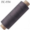 Bobine 500 m fil mousse polyamide n° 120 couleur gris tirant sur le taupe longueur de 500 mètres bobiné en France