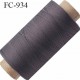 Bobine 500 m fil mousse polyamide n° 120 couleur gris tirant sur le taupe longueur de 500 mètres bobiné en France