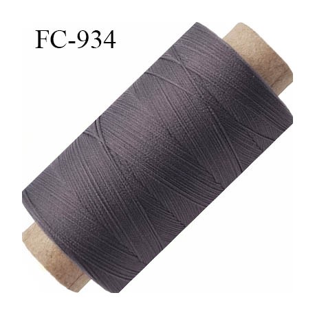 Bobine 500 m fil mousse polyamide n° 120 couleur gris tirant sur le taupe longueur de 500 mètres bobiné en France