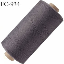 Bobine 500 m fil mousse polyamide n° 120 couleur gris tirant sur le taupe longueur de 500 mètres bobiné en France