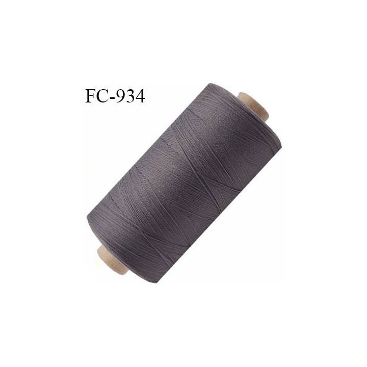 Bobine 500 m fil mousse polyamide n° 120 couleur gris tirant sur le taupe longueur de 500 mètres bobiné en France
