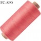 Bobine de 1000 m fil mousse polyamide n° 120 couleur rose coraillé longueur de 1000 mètres bobiné en France